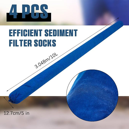 4 Pcs Sediment Filter Erosion Control Blanket Silt Fence Sock - Image 2