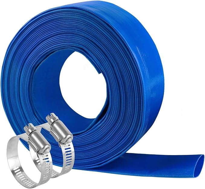 Eastrans 3 inch x 25 FT Pool Backwash Hose, 5 inch Width When Pool Hose Lay-Flat by EASTRANS