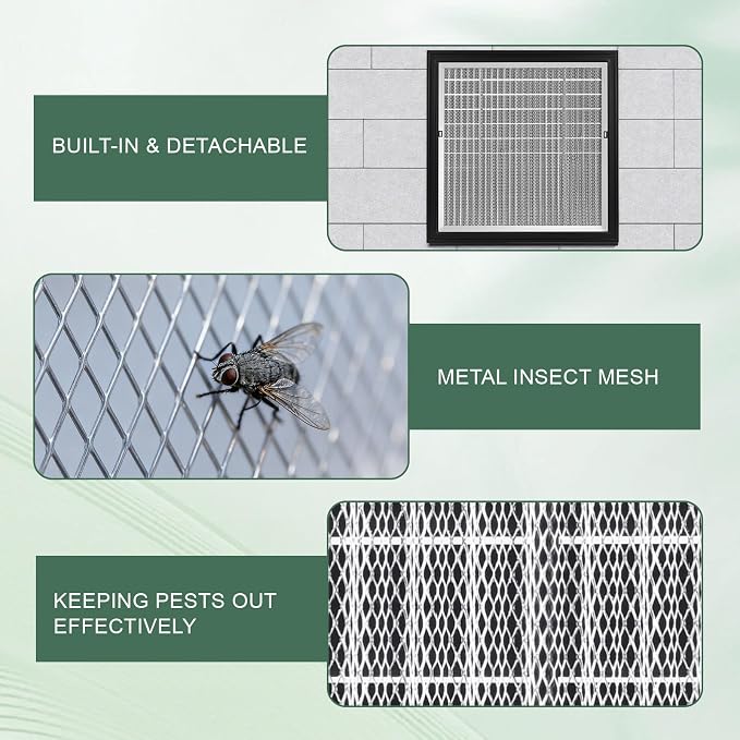 2-Pack 12"x12"Aluminum Gable Vent - Image 4