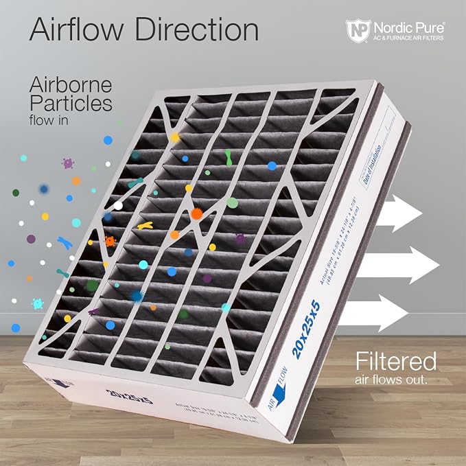 Nordic Pure 20x25x5 Air Bear AC Filter Replacement MERV 10 Pleated + Carbon 2 - Image 8