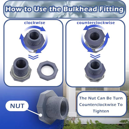 2 Set PVC Rain Barrel Diverter Kit Rain Barrel 3/4 Inch Spigot Kit - Image 5