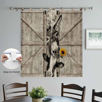 Funny Farm Animals Living Room Curtains 84 Inch Length, Window Curtains Tab Top - Image 4