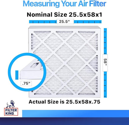 Filter King 25.5x58x1 Air Filter | 4-PACK | MERV 8 HVAC Pleated A/C Furnace - Image 2
