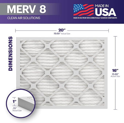 BNX 16x20x1 MERV 8 Air Filter 2 Pack - Image 2