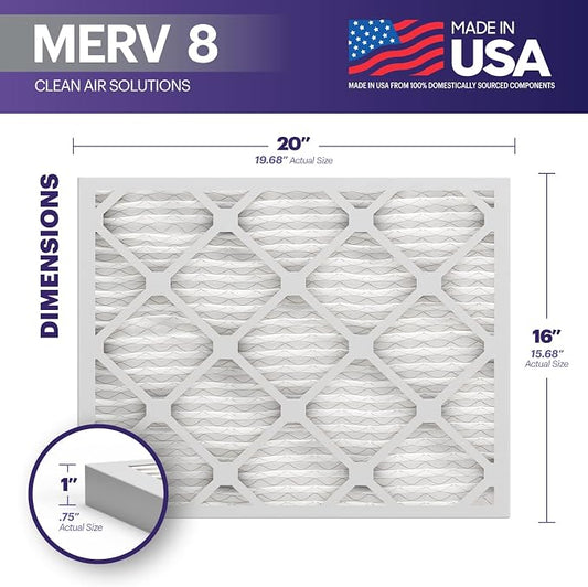 BNX 16x20x1 MERV 8 Air Filter 2 Pack - Image 2