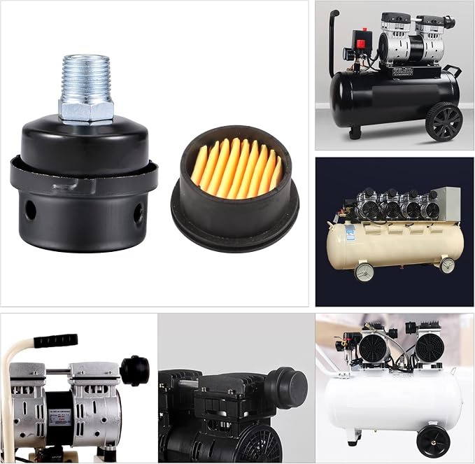 1/2" Thread Male Thread Diameter 20mm Air Compressor Silencer Filter, Thread - Image 7