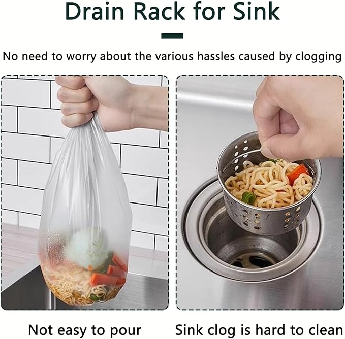 50Pcs Kitchen Residue Mesh Bag Sink Strainer Collapsible Food Catcher Square - Image 3