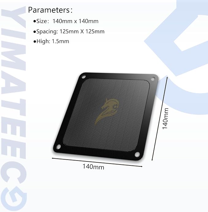 140mm Fan Filter PC Dust Filter Computer Fan Grills Dust Mesh Magnetic Frame PC - Image 5
