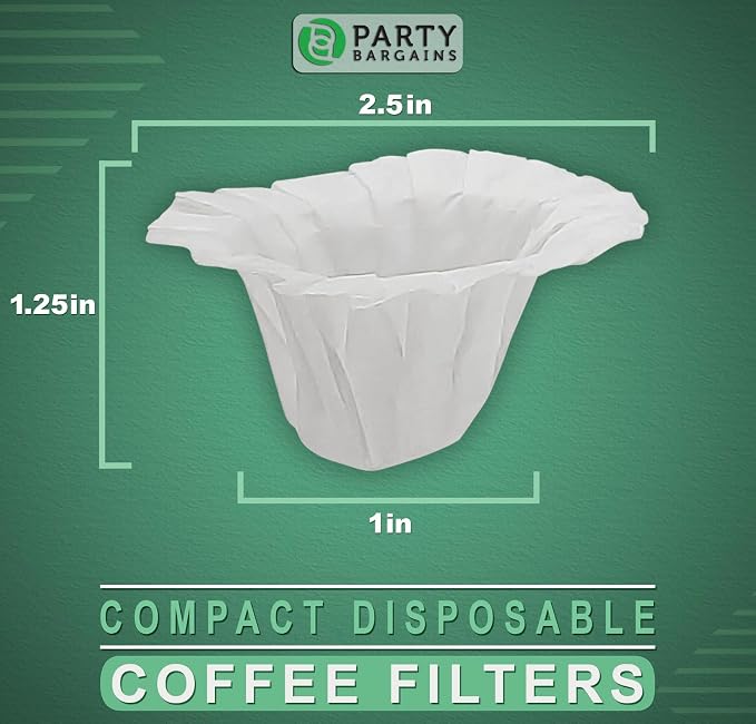 PARTY BARGAINS 300 Compact White Coffee Filter Liners – Disposable, Compatible - Image 3