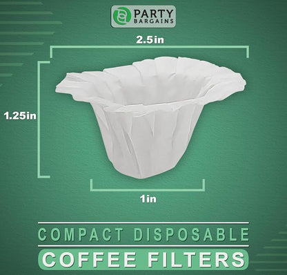 PARTY BARGAINS 300 Compact White Coffee Filter Liners – Disposable, Compatible - Image 3