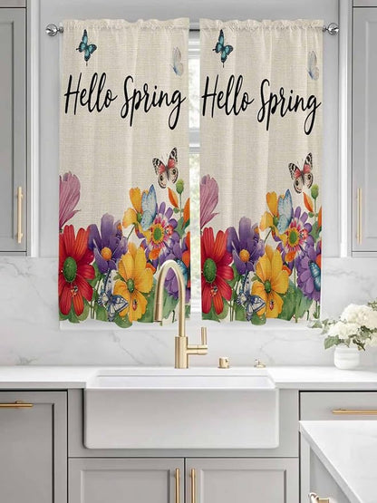 Spring Flowers Bedroom Curtains 63 Inches length, Farmhouse Vintage Country - Image 3