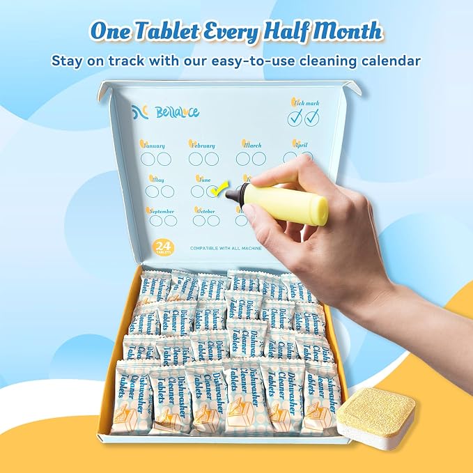 Dishwasher Cleaner Tablets Deodorizer-48 Pack Deep Cleaning Dish Washer - Image 8