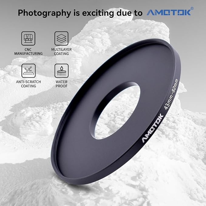 43mm to 82mm Lens adapter/43mm Lens to 82mm Camera Filters Ring Compatible All - Image 2
