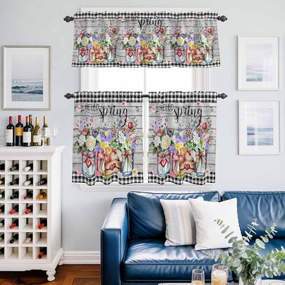 Spring Flowers Kitchen Curtains Set 3 Piece - Image 2