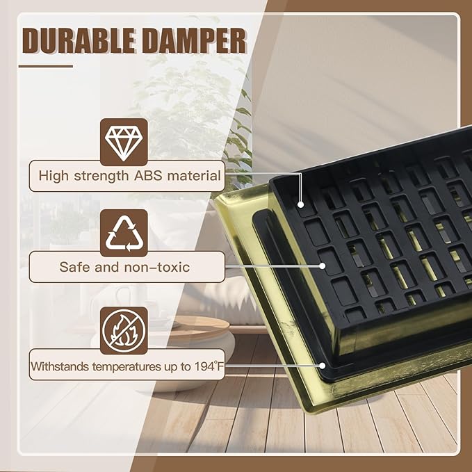 Floor Register Heavy Duty Walkable Steel Vent Register Brushed Gold Color 4X10 - Image 4