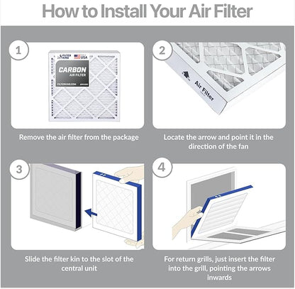 Filter King 14x24x1 Air Filter | 4-PACK | Carbon MERV 8 HVAC Pleated A/C - Image 4