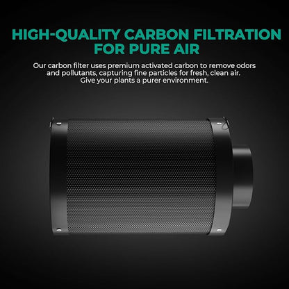 MARS HYDRO 6 Inch Carbon Filter, Inline Air Filter Odor Control - Image 3