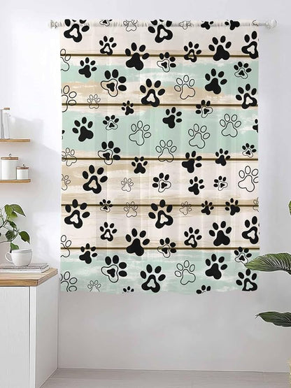 Sheer Curtains 63 Inch Length, Sage Green Beige Farmhouse Semi Sheer Curtains - Image 2