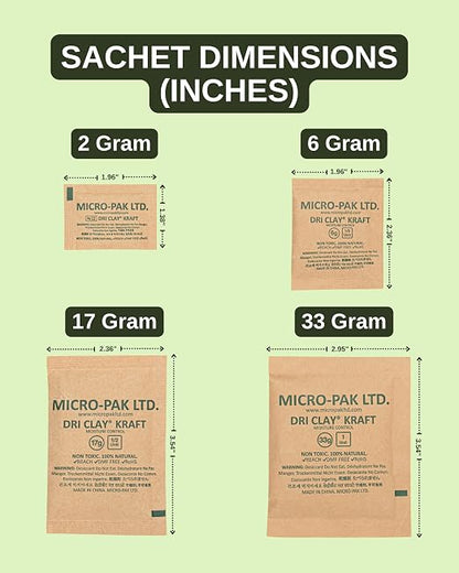 Micro-Pak Dri Clay Kraft, Highest Moisture Absorption Desiccant Packs, Silica - Image 6