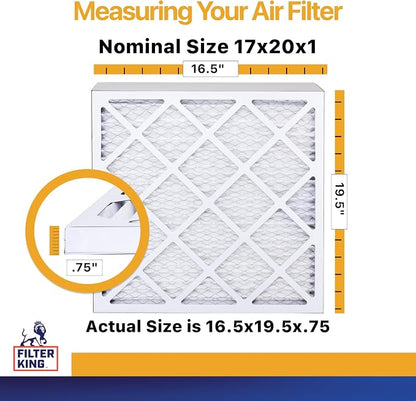 Filter King 17x20x1 Air Filter | 6-PACK | MERV 13 HVAC Pleated A/C Furnace - Image 2