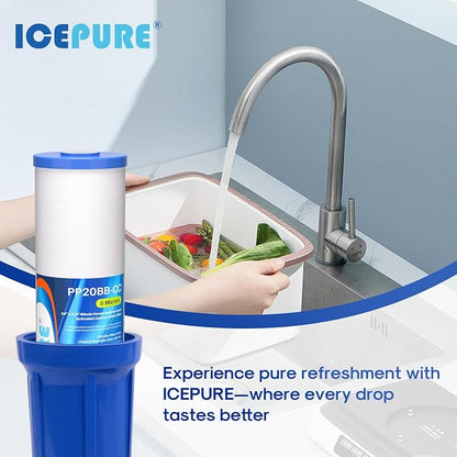 ICEPURE 5 Micron 20" x 4.5" Whole House Sediment and Carbon Water Filter - Image 9