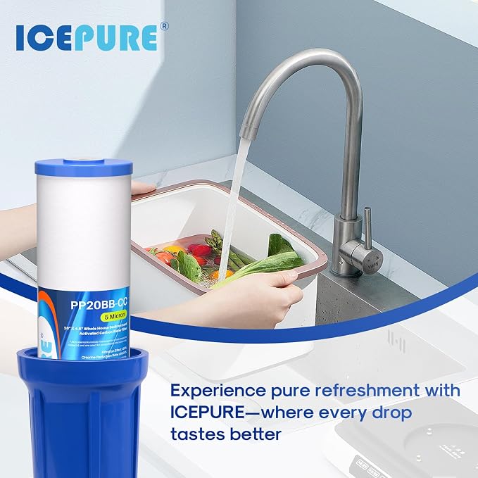 ICEPURE 5 Micron 20" x 4.5" Whole House Sediment and Carbon Water Filter - Image 9