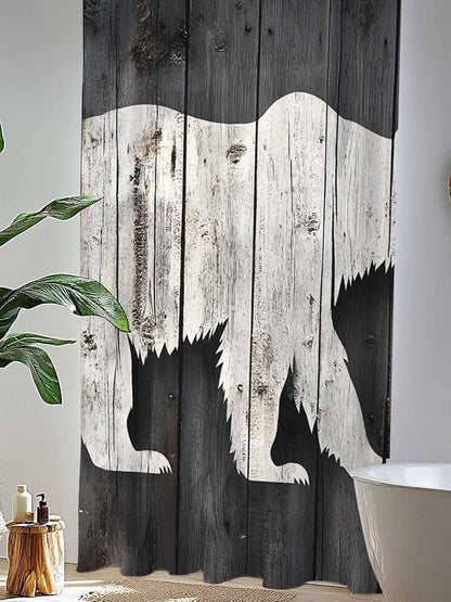 Sheer Curtains 84 Inches Long, Farmhouse Country Rustic Wooden Grain Privacy - Image 4