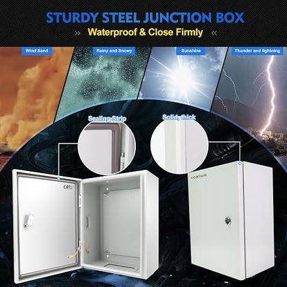Outdoor Electrical Box, Steel Junction Box 16 x 12 x 8'', NEMA 4X Electrical - Image 4