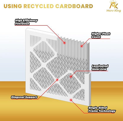 MervKing 20x25x2 Air Filter Actual Size: 19.7" x 24.7" x 1.75" MERV 13 MPR - Image 3