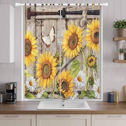 Farmhouse Sunflowers Living Room Curtains 96 Inch Length, Window Curtains Tab - Image 9
