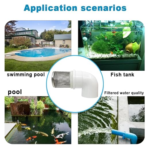 DN15 inch stainless steel filter cover connected to 90 degree elbow 1/2" PVC - Image 6