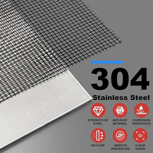 304 Stainless Steel Mesh, 24in x 10ft, 22 Mesh, Sturdy Metal Screen Roll - Image 2