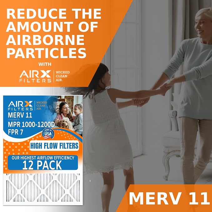 20x25x1 Air Filter MERV 11 Rating, 12 Pack of Furnace Filters Comparable to MPR - Image 4