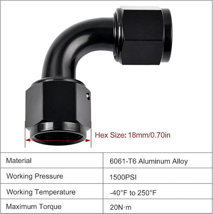 EVIL ENERGY 6AN Female to 6AN Female 90 Degree Swivel Coupler Union Fitting - Image 2
