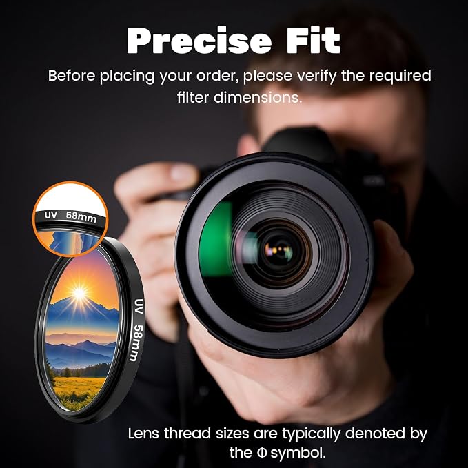 55mm 3Pack Camera Lens Filter Kit, Ultra Slim Aluminum Alloy Frame UV - Image 6