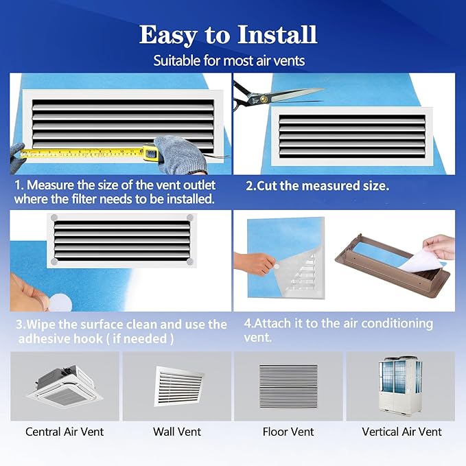 Air Vent Filter, MERV 8 Electrostatic Air Filter Roll, Rv Ac Vent, Refrigeration - Image 4