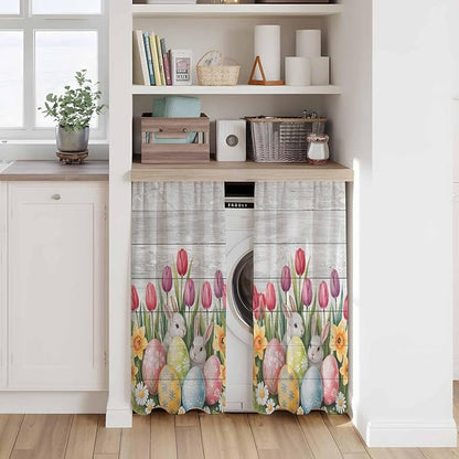 Easter Kitchen Tier Curtains 45 Inch Long 2 Panel Set, Rod Pocket Short Window - Image 7