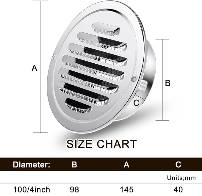 Zonon 12 Pcs Stainless Steel Soffit Vents 4 Inch Round Dryer Vent Cover - Image 3