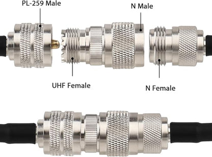 10 Pack N Male to UHF Female SO-239 Connector Adapter N Connector to PL-259 - Image 5