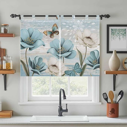 Spring Floral Bedroom Curtains 63 Inch Length, Window Curtains Tab Top - Image 3