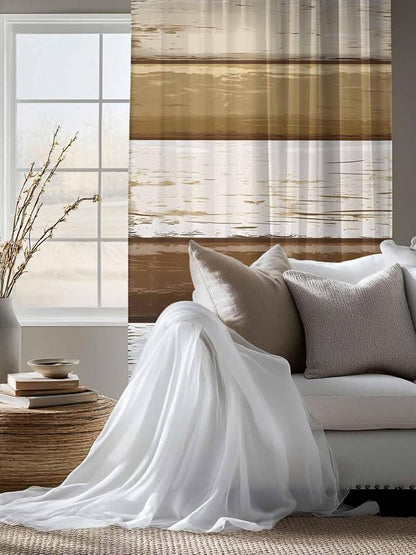 Sheer Curtains 72 Inches Long, Wood Grain Brown Semi Sheer Curtains Light - Image 4