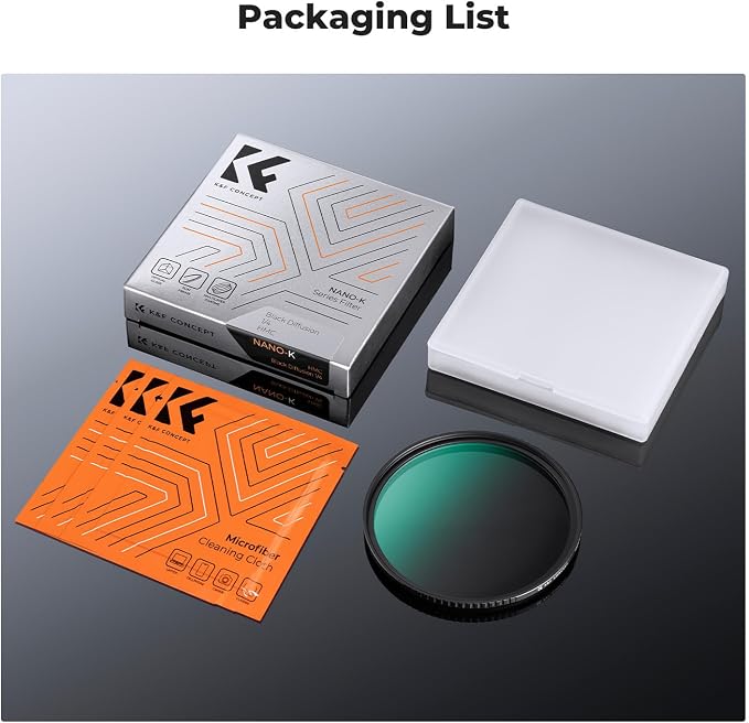 K&F CONCEPT 72mm Black Diffusion 1/4 Filter Mist Cinematic Effect Filter - Image 7
