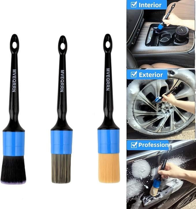 3pcs Car Detailing Brush Set-1pcs Boars Hair Car Detailing Brushes, Leather - Image 4