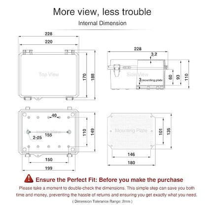 QILIPSU Waterproof Junction Box IP67 Outdoor Plastic Electrical Project - Image 6