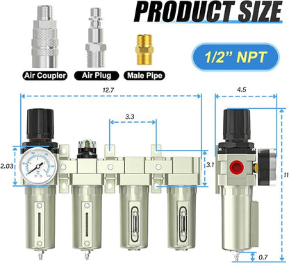 4 Stage Heavy Duty Industrial Grade 3/4" NPT Air Drying System - Image 2
