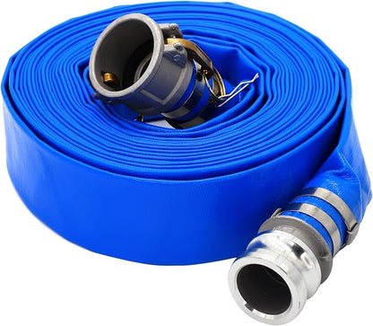 DAVCO 1.5" ID × 50 ft Pool Backwash Hose, Heavy Duty Reinforced Blue PVC Lay by DAVCO