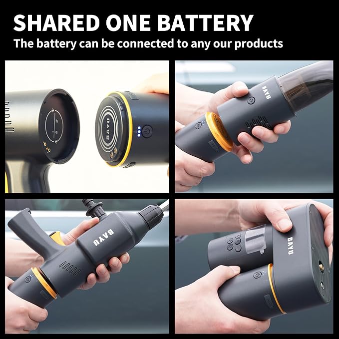 BAYU 4 in 1 Car Smart Kit, 19000PA Car Vacuum Cleaner, 200PSI Cordless Pressure - Image 3