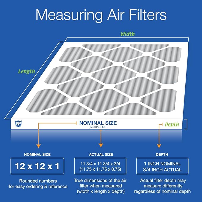 Nordic Pure 12x12x1 Furnace Air Filters MERV 12 Pleated Plus Carbon 12 Pack - Image 2