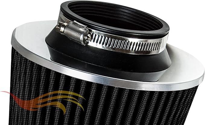 BLACK 2.5" 63.5 mm Inlet Cold Air Cone Replacement Performance Washable - Image 5