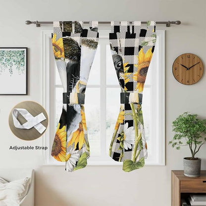 Retro Sunflowers Living Room Curtains 84 Inch Length, Window Curtains Tab Top - Image 5